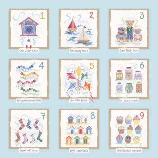 Hannah Dunnett number print blue background