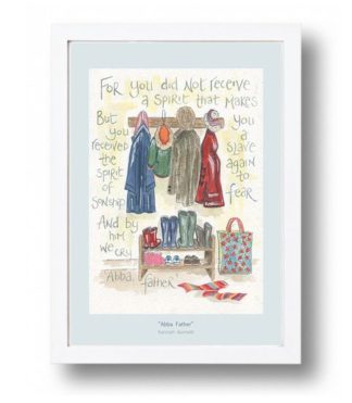 Hannah Dunnett Abba Father A4 poster white framed