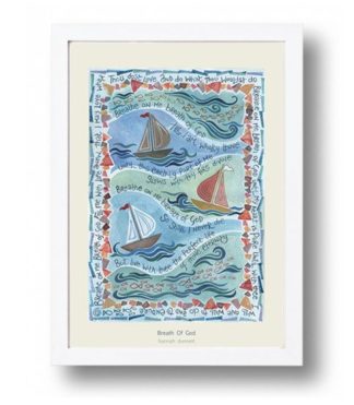 Hannah Dunnett Breath Of God A4 poster white framed