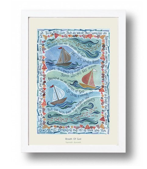 Hannah Dunnett Breath Of God A4 poster white framed