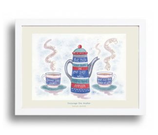 Hannah Dunnett Encourage One Another A4 poster white framed