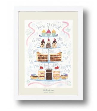 Hannah Dunnett His Great Love A4 poster white framed