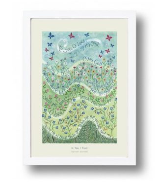 Hannah Dunnett In You I Trust A4 poster white framed