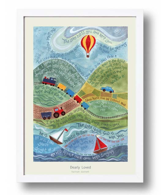 Hannah Dunnett Dearly Loved A3 Poster white frame