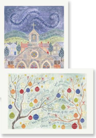 Hannah Dunnett Ding Dong and Hark the Herald Christmas card pack