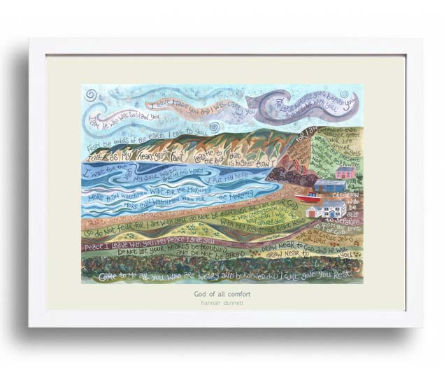 Hannah Dunnett God of all Conmfort A3 Poster white frame