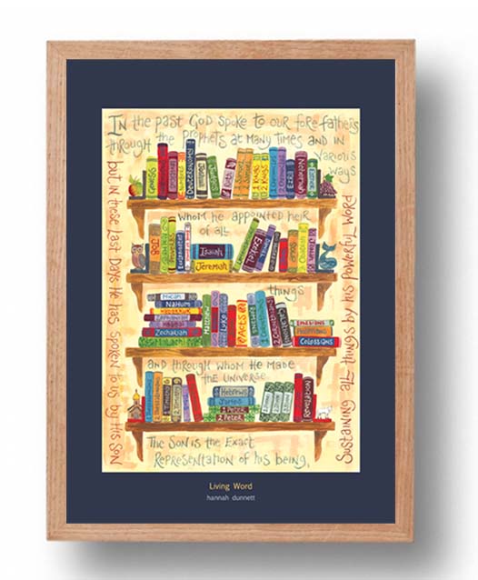 Hannah Dunnett Living Word A3 Poster oak frame