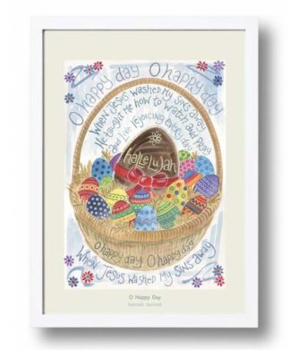 Hannah Dunnett O Happy Day A3 Poster white frame