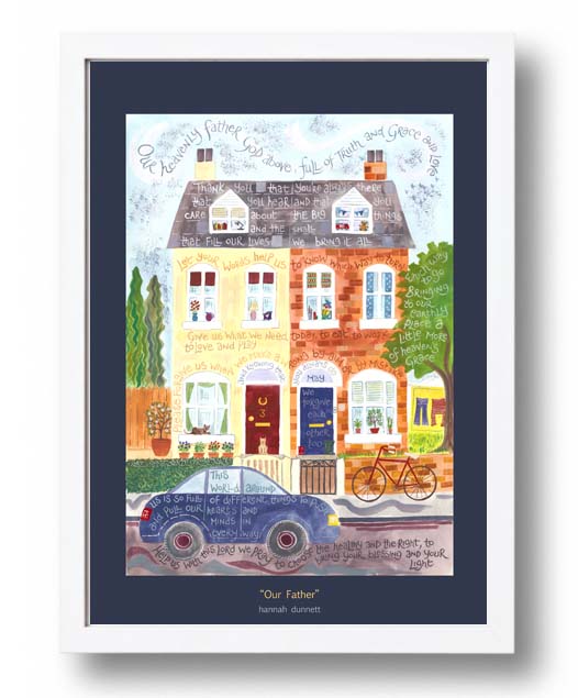 Hannah Dunnett Our Father A3 Poster white frame