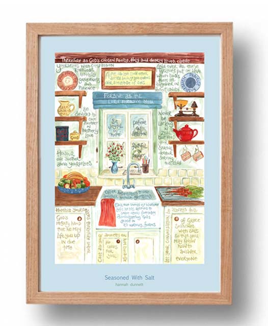 Hannah Dunnett Seasoned with Salt A3 Poster oak frame