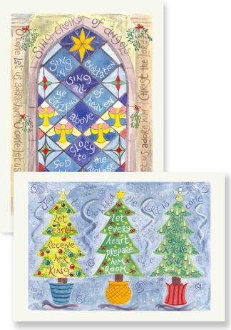 Hannah Dunnett Sing Choirs of Angels and Joy to the world Christmas card pack