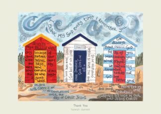 Hannah Dunnett Thank you greetings card pale border
