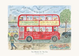 Hannah Dunnett The Wheels on The Bus greetings card