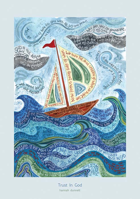 Hannah Dunnett Trust in God greetings card