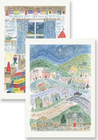 Hannah Dunnett Away in a manger and While Shepherds Christmas card pack