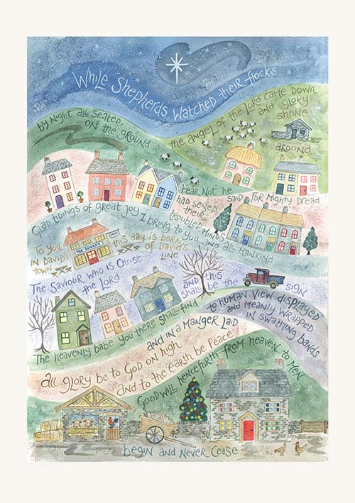 Hannah Dunnett while shepherds watched Christmas Card