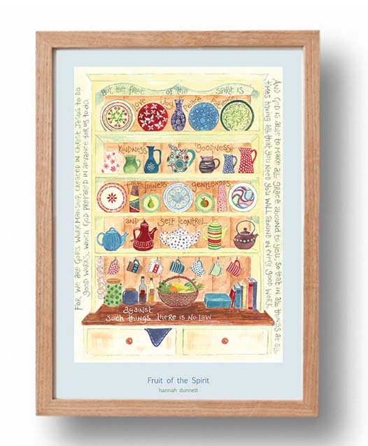 Hannah Dunnett Fruit of The Spirit A3 Poster oak frame