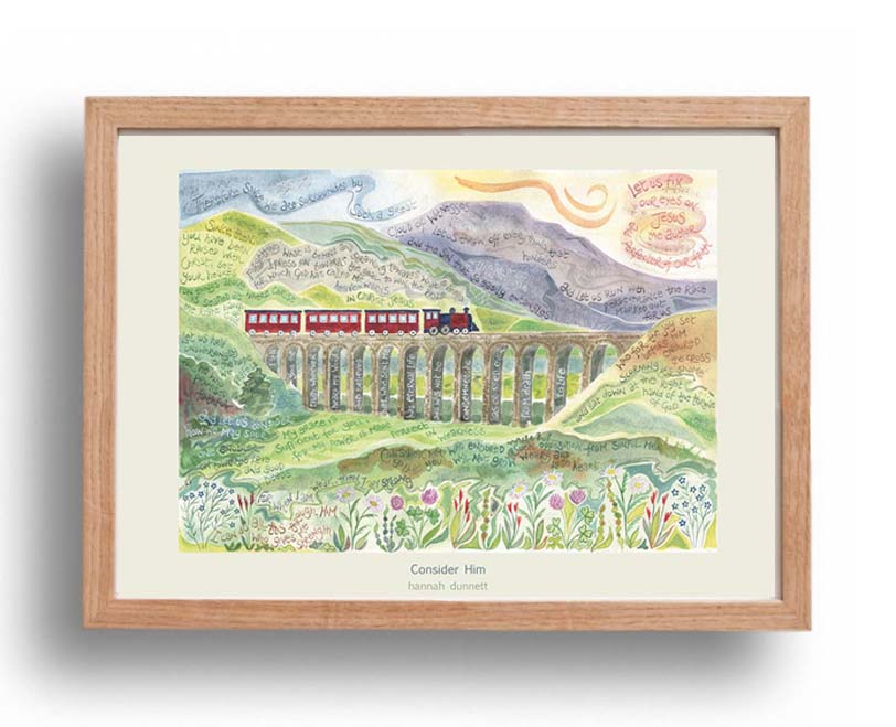 Hannah Dunnett Consider Him A3 Poster oak frame