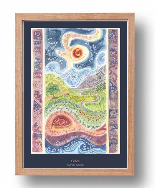 Hannah Dunnett Grace A3 Poster oak frame