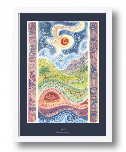 Hannah Dunnett Grace A3 Poster white frame