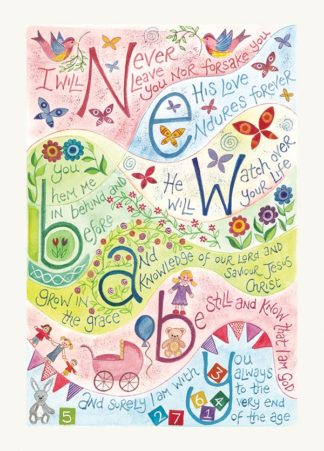 Hannah Dunnett New Baby Pink version greetings card