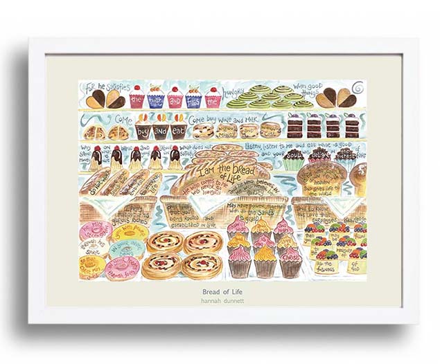 Hannah Dunnett Bread of Life A3 Poster white frame