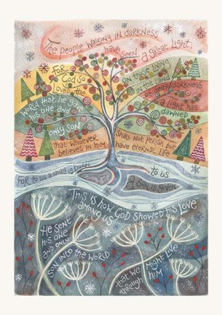 Hannah Dunnett God so loved the world Christmas card