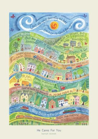 Hannah Dunnett He Cares For You greetings card
