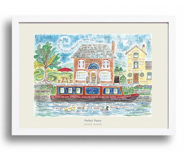 Hannah Dunnett Perfect Peace A3 Poster white frame
