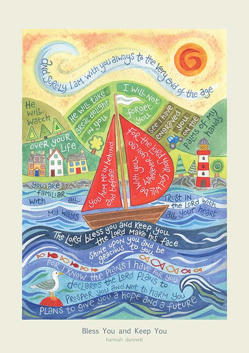 Hannah Dunnett Bless You and Keep You greetings card and poster