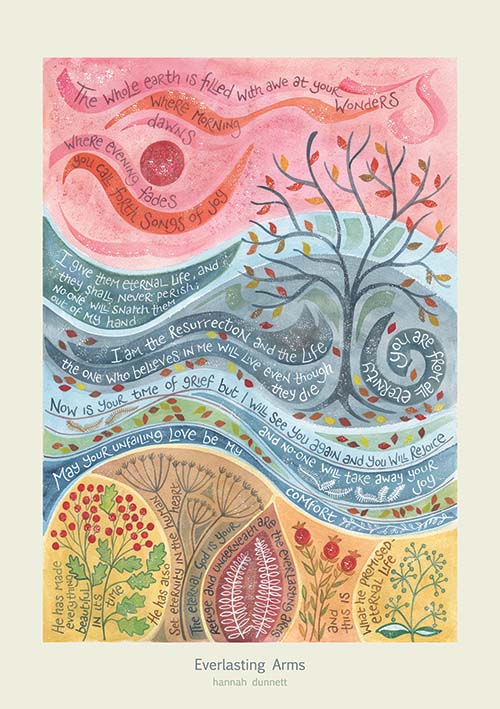 Hannah Dunnett Everlasting Arms greetings card and poster