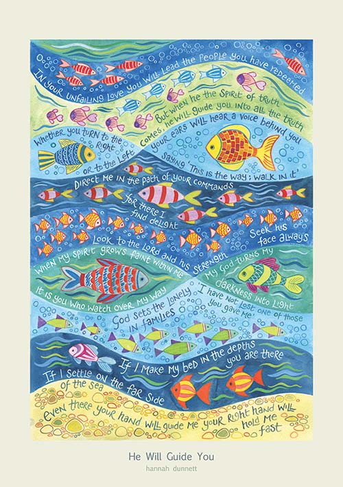 Hannah Dunnett He Will Guide You greetings card and poster