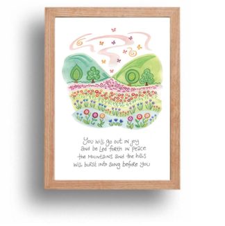 Hannah Dunnett Burst Into Song print wood frame