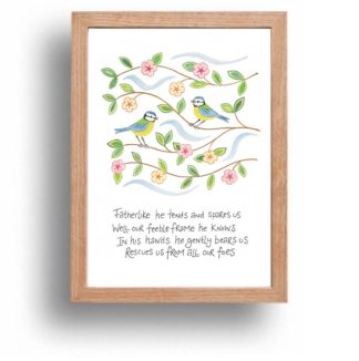 Hannah Dunnett He Gently Bears Us print wood frame