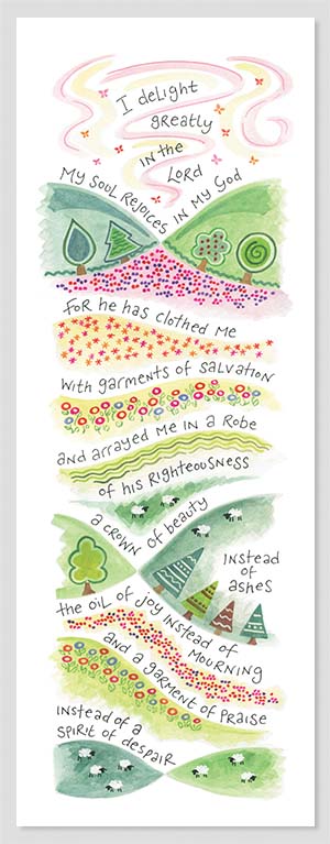 Hannah Dunnett Garment of Praise Slimline Print unframed