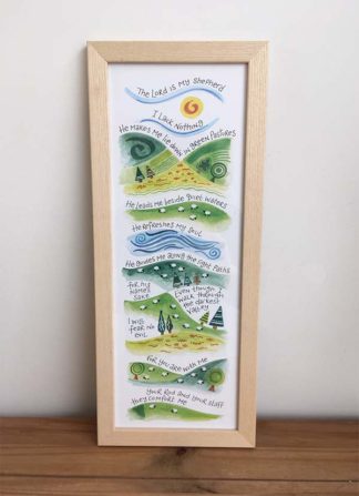 Hannah Dunnett The Lord is My Shepherd Slimline Print framed