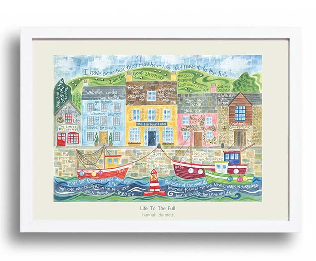 Hannah Dunnett Life To The Full A3 Poster white frame