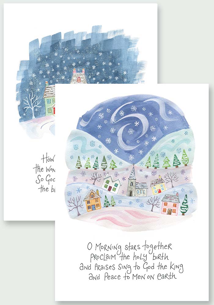 Hannah Dunnett Proclaim The Holy Birth and The Wondrous Gift Christmas Cards