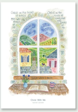 Hannah Dunnett Christ With Me greetings card and poster