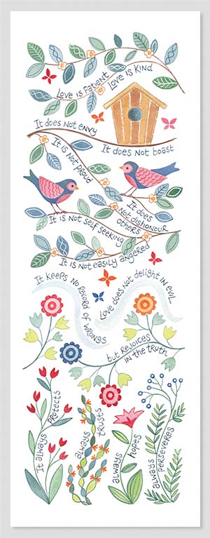 Hannah Dunnett Love is Patient Slimline Print unframed