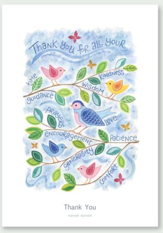 Hannah Dunnett Thank You Birds Design greetings card