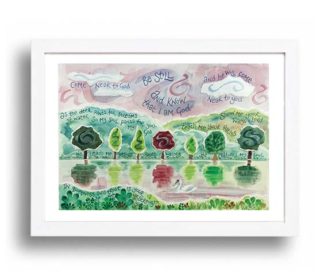 Hannah Dunnett Be Still A4 poster white framed