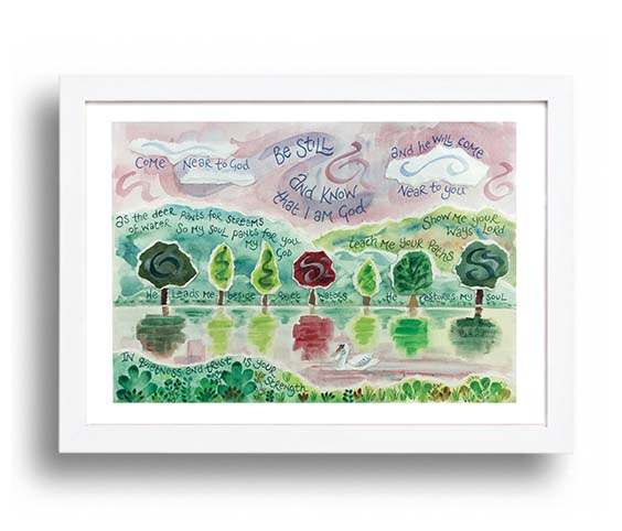 Hannah Dunnett Be Still A4 poster white framed