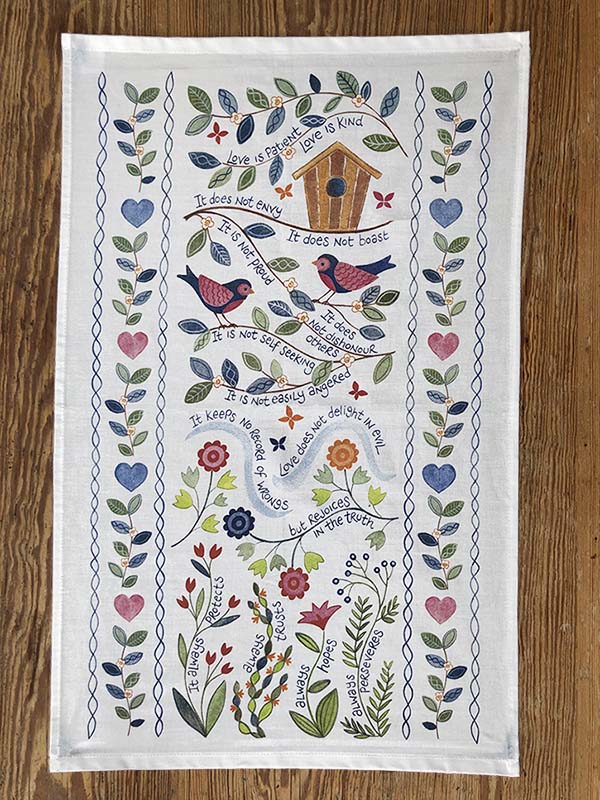 Hannah Dunnett Love is Patient Tea Towel