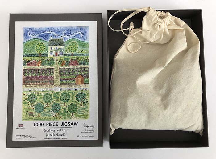 Hannah Dunnett Goodness and Love Jigsaw box and bag image