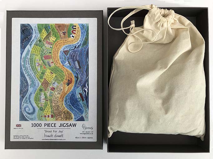 Hannah Dunnett Shout for Joy Jigsaw box and bag image