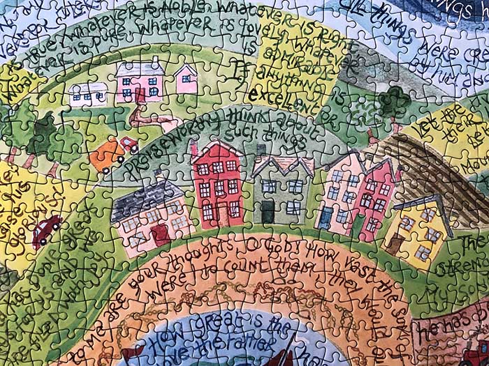 Hannah Dunnett Shout for Joy completed Jigsaw close up image