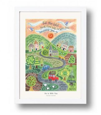 Hannah Dunnett He is With You A4 poster white framed