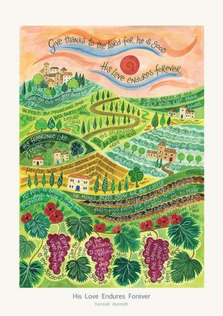 Hannah Dunnett His Love Endures Forever greetings card and poster