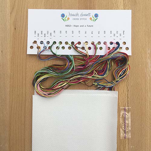 Hannah Dunnett Hope and a Future Cross Stitch Kit instructions
